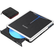 과마르 외장 블루레이 드라이브 USB 3.0 타입 C 버너 블러레이 DVD 플레이어 BD 리더 라이터 슬림 휴대용 CDDVD 광디스크 노트북 PC MacMacBook 컴퓨터 데, Black, 1개