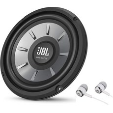 JBL Stage 810 800W 최대 20.3cm8인치 스테이지 시리즈 싱글 4옴 자동차 오디오 서브 우퍼 스피커 Alphasonik 이어버드 번들 115791