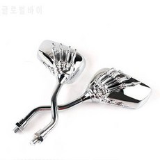 핫 2 Pcs 범용 오토바이 백미러 스크류 알루미늄 합금 스쿠터 해골 핸드 수?, 상세내용참조