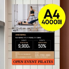 [브라운디자인] 전단지 A4 단면 인쇄 2000장 아트지90g, 2000매 추가 (총 4000매), 인쇄만 의뢰(Ai/ PDF/ PSD 파일 전달 바람)