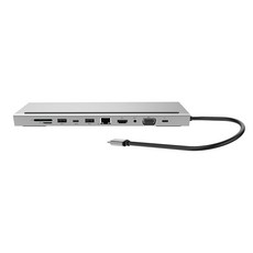 FWT 11 In 1 USB Type C 허브 어댑터 노트북 도킹 스테이션-HDMI VGA RJ45 PD, 은