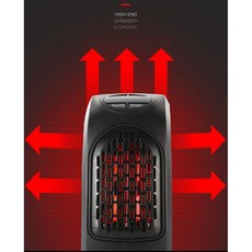 핸드 미니 전기 히터 책상용 PTC방식 팬히터 온풍기, 블랙 (리모컨 포함)