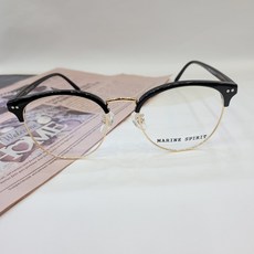 동그리 안경 남자 여자 안경테 블랙골드 하금테 MARINE SPIRIT 6002 52