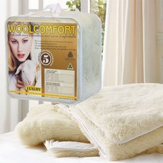 호주 Woolcomfort 양모 양털 침대패드 사계절용 양면 바닥이불 토퍼 깔개매트