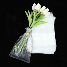 꽃다발물주머니 생화 꽃다발 보관 꽃 비닐봉투 필름 꽃선물보관 물봉투 화훼장식기능사 꽃꽂이, 6X15cm 100장, 100개 6X15cm 100장
