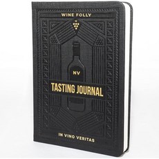 와인 폴리 저널 가이드 시음 노트5인치 x 7인치 B6 노트북 - 4단계 방법 색상 참조 카드 및 페이지 마커블랙 제공, Black and Gold