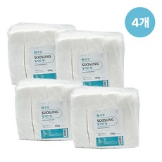 수성 탈지면 절단솜 화장솜 대용량 450g, 4개, 4cm X 6cm, 1개입 - 절단솜450g