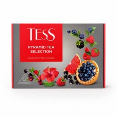 TESS Тесс черный чай в пирамидках, подарочный набор, 6 наборов по 20 пакетиков