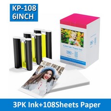 PRINTER INK CARTRIDGE 셀피 CP 인화지 호환 잉크 카트리지 KP108IN 4 인치 x 6 인치 CP1300 CP1200 CP910 CP900 CP760 CP, [01] KP-108