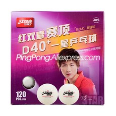 120 공 DHS 탁구 공 DHS D40 + 1 별 오렌지 플라스틱 ABS 공 원래 DHS 노란색 탁구 공|탁구공|, 1개, White without Box