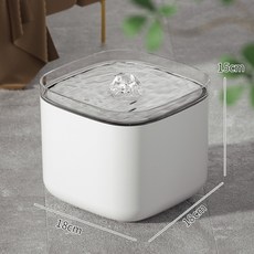 반려동물용 USB 포트가 있는 자동 물 디펜서 대용량 반려동물 순환 필터 분수 피더 3L, 1개, White transparent
