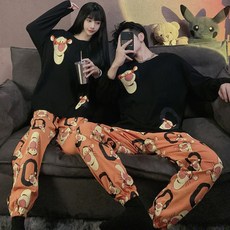 xingLian삐걱삐걱 년 커플 잠옷 남 녀 봄가을 긴팔 면 비니 곰돌이 홈웨어 세트cy 그림자 미키 상세도 사이즈 표