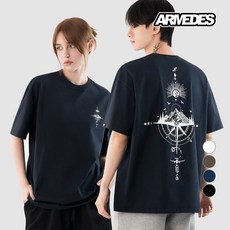 아르메데스 면 16수 오버핏 아트 그래픽 반팔 티셔츠 AR-1025