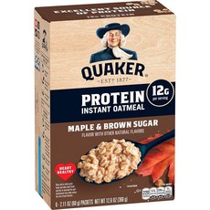 Quaker Protein Instant Oatmeal Maple Brown Sugar 12g per Serving Whole Grains No Artificial Fl