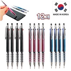 가랑B 국산 3색 터치펜 니들 5링 독일잉크 볼펜, 12개 12개