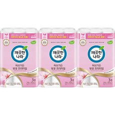 깨끗한나라 3겹 펄프 허브가든 벚꽃 프리미엄 화장지 28m, 30롤, 3팩
