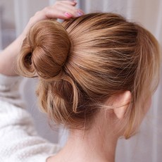똥머리 밴드 헤어핀 올림머리 만두머리 업스타일 승무원 머리, 커피(b)