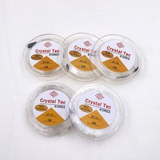 국산 우레탄줄 투명 미니 5m / 팔찌고무줄 비즈공예재료, 투명 1.0mm, 5개
