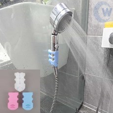 아이포켓 1초 흡착 샤워기홀더 거치대 문어발 빨판 실리콘 고정 걸이, 화이트