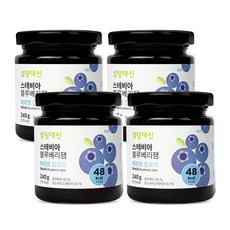 설탕대신 무설탕 저칼로리 알룰로스 스테비아 블루베리잼 240g, 4개