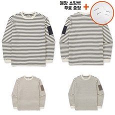 [백화점신상판/AS가능] 스노우피크 스트라이프 긴팔 티셔츠 남성 남자 ppJ 차콜 다크 카키 코코아 S24FMFTL12