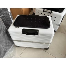 퓨어제이드스톤 반려묘 에어캐리어 외출 라지 용품 손잡고 시 우주선 가방 투명 강아지, 화이트 오버사이즈 캐리어-매트 증정, 1개