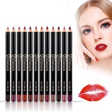 [독일] 12 Colours Lip Liner Set Waterproof Durable Lip Liner Pencil Lipstick Makeup, 단일상품, 단일상품