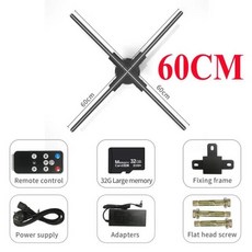 3d홀로그램 3D 팬 홀로그램 프로젝터 와이파이 디스플레이 로고 조명 LED 사인 램프 3 차원 52-80cm