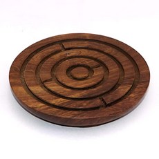 Handcrafted Indian Wooden Labyrinth Ball Maze Puzzle Game & Decoration
