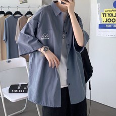 남자여름청셔츠셋업