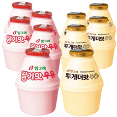 (냉장)빙그레 딸기우유 2종 혼합세트 (딸기맛우유 and 투게더맛우유), 5세트, 480ml