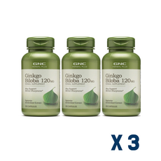 GNC 징코 빌로바 120mg 캡슐, 100정, 3개