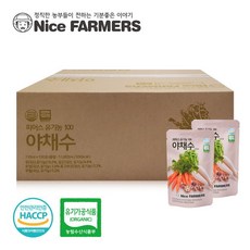 나이스파머스 국내산 유기농 야채수 110ml X 100포 실속형 건강즙/건강음료/야채스프/나이스파머스, 선택완료, 단품없음