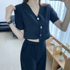 레이밍 린넨크롭자켓 세트