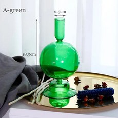 유리 캔들 홀더 홈 장식 촛대 작은 꽃병 유럽 인테리어 액세서리 웨딩, A green