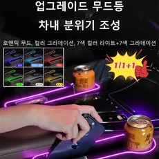 1/1+1 자동차 무드등 충전 수납함 칠색 율동 무드등시트 틈새 수납함 더블 USB 충전구 나눔칸 수납 /용량 늘리기/ 질서적인 수납, 무드등 USB 포트 [블랙] 부조종사 자리