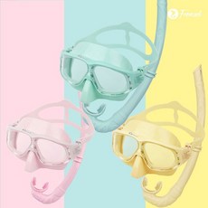  프렌젤 FZ01 마카롱 프리다이빙 마스크스노클세트, 02.FZ01 마카롱 세트 블루 