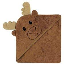 Luvable Friends 친구 남녀 아기면 동물 얼굴 후드 타올 무스 한 사이즈, Moose