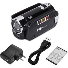 비디오 카메라 풀 HD 270° 회전 1080P 16X 광학 줌 2.7인치 LCD 화면 COMS 센서 캠코더 DV 블로깅 레코더 배터리 멀티 장면 레코딩블랙