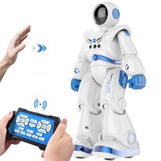 JENMV AI로봇 코딩 로봇 장난감 교육로봇 휴머노이드 AI인공지능형로봇공학 초등애완코딩장난감 AI로봇장난감 조종리모콘 포함 산책 댄스기능 작동완구 무선 조종, 푸른 색