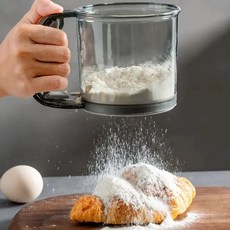 실버카우 밀가루체 반자동체 홈베이킹 손잡이 밀가루 체 채망 채반, 1개
