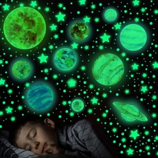 952 PCS Glow in The Dark Stars and Planets Star Solar System Wall Decal Glowing Ceiling Decals for