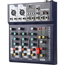 jindaaudio 오디오 인터페이스 녹음 전문 믹서 4 채널 사운드 USB 블루투스 MP3 48V 팬텀 파워 스테레오 DJ 스튜디오 스트리밍 미디어 FX 리버브 딜레이 프로세