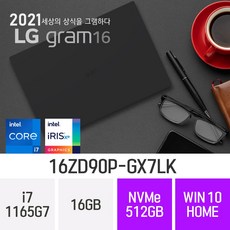 LG 2021 그램16 16ZD90P-GX7LK [입고완료 오늘출발], 16GB, 512GB, 윈도우 포함