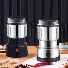 EISEN HOME 가정용 다용도 미니 스텐 그라인더 곡물 분쇄기 커피 식품 콩 갈기 곡물 한약 후추 분쇄기 멀티 스텐통 무선 전동 커피그라인더 조미료분쇄기, 블랙