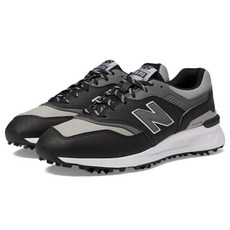 New Balance 남성용 997 SL 골프화 블랙/화이트., 9.5 X-Wide, 블랙