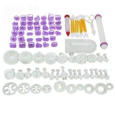 Meainna 쿠키틀 홈베이킹도구 쿠키커터 비스킷 몰드 DIY 3D 입체 홈베이킹 도구 아이싱 쿠키스탬프 클래식 쿠키커터, B타입(88피스), 1개