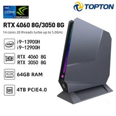 Topton 게이밍 미니 PC 인텔 i9 13900H 12900H i7 13700H 12700H Nvidia RTX4060 3050 8G 데스크탑 컴퓨터 3x4K PCIE 4.0, [01] 32GB Ram 1TB NVMe, [04] i9-12900H 3050 DDR4, 32GB