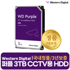 WD Purple 3TB 감시용 웬디 퍼플 하드디스크 3테라 5400RPM 256MB - 하드디스크3tb