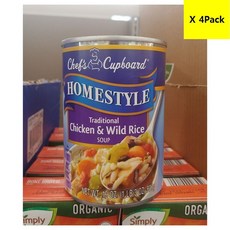 Chef's Cupboard Homestyle Traditional Chicken & Wild Rice Soup 세프 컵보드 홈스타일 트레디셔널 치킨 앤 와이드 라이스 스프 19oz(538g) 4팩, 0팩, 0g